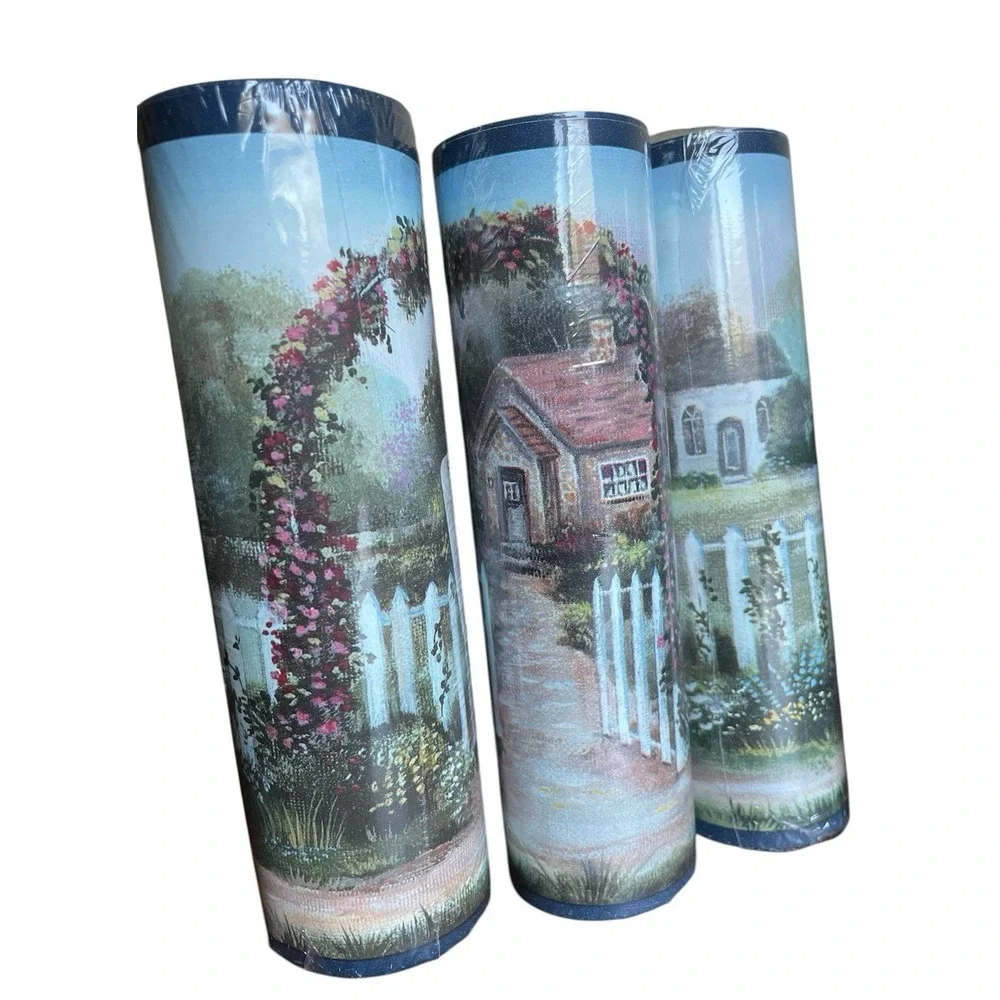 Country Garden Arbor Cottage Gazebo Pre-Pasted Wall Border 6 rolls 24 Yards